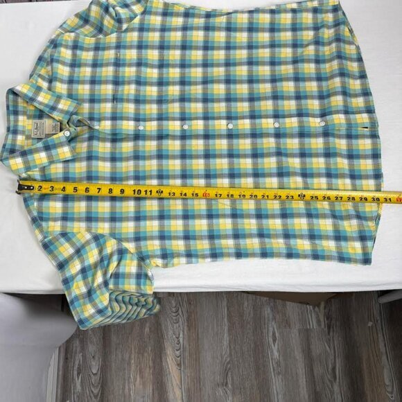 L.L. Bean Men's Long Sleeve Button Up Shirt, Green Yellow Plaid, Cotton, Size XL - Picture 10 of 10